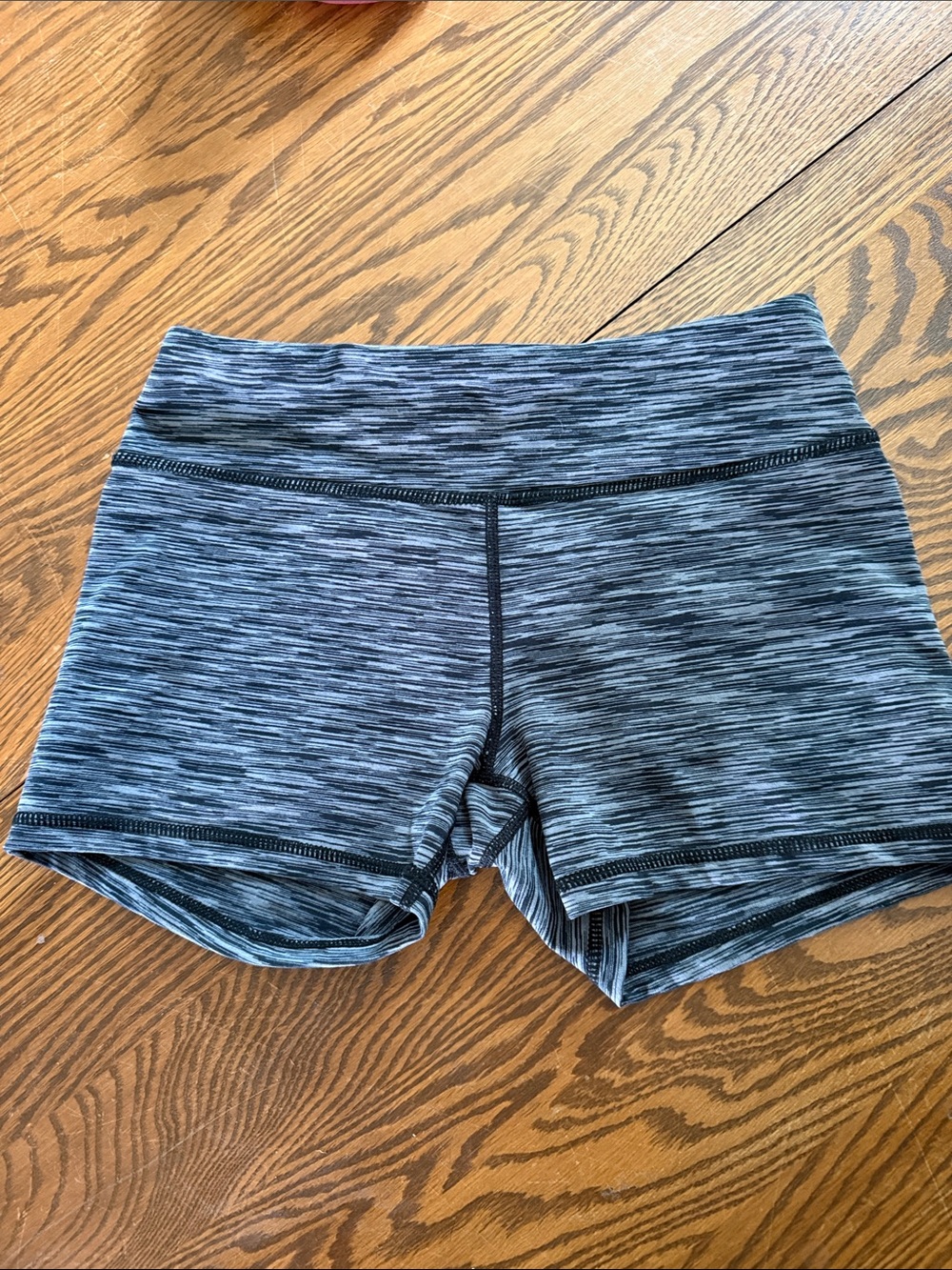 Women's Black Heathered Athletic Shorts with Wide Waistband